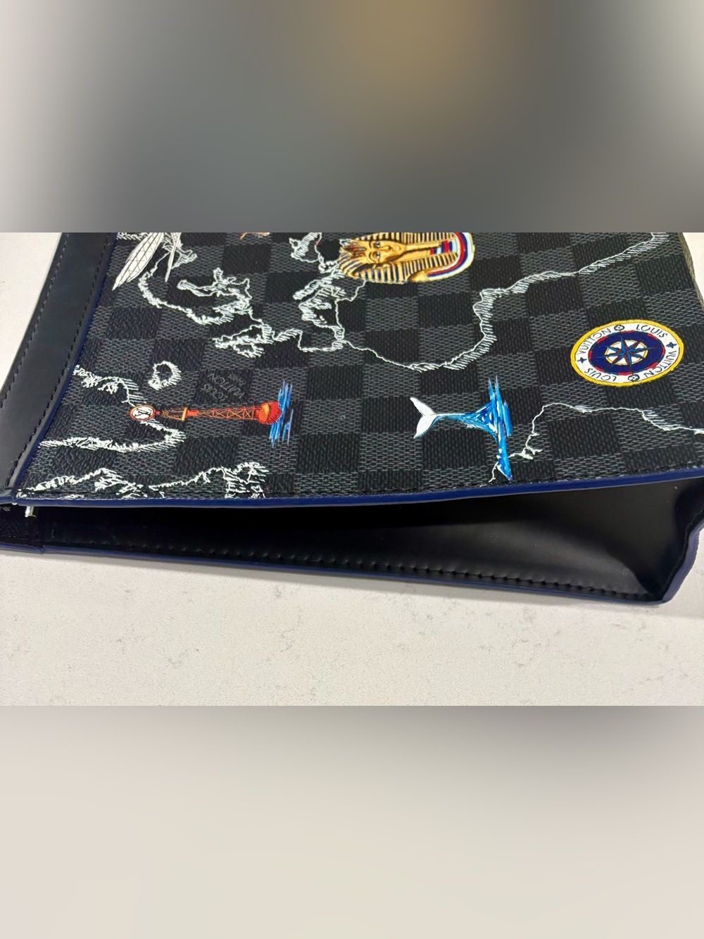 Authentic Louis Vuitton Pochette Voyage MM Renaissance Map N40205 Ltd Ed Clutch - Picture 12 of 16